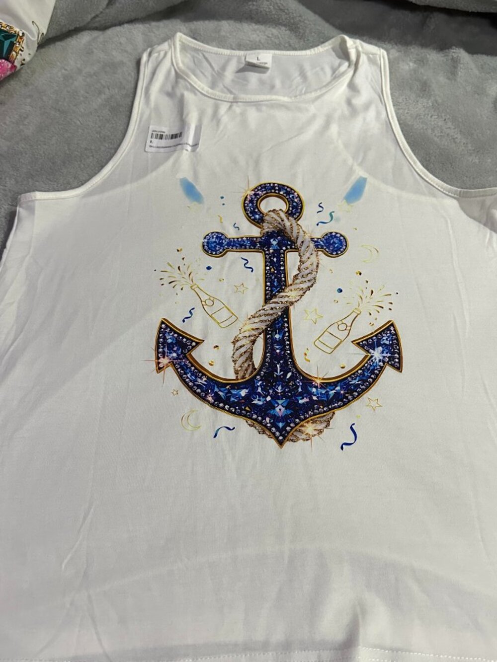 Anchor Blue Gemstones Gemstone Tank Top
